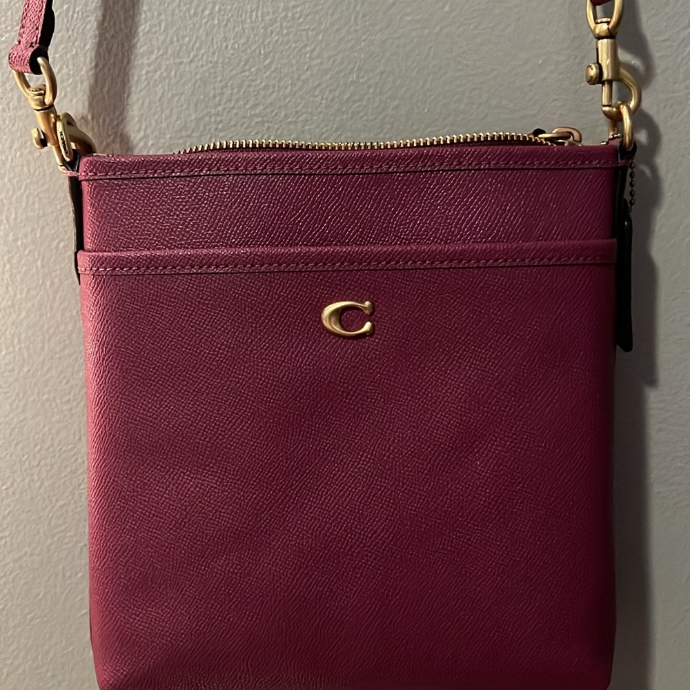 Coach Red Crossbody Bag with Gold Accents
